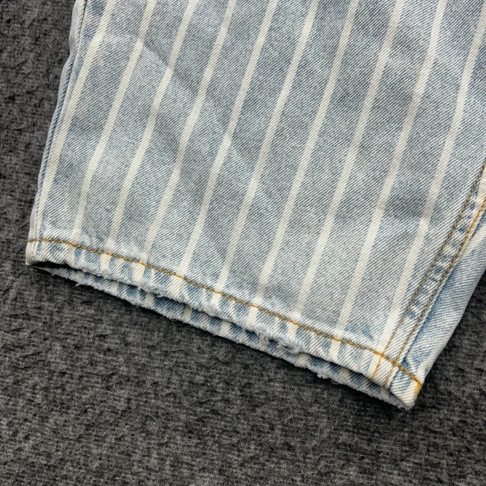 Happy Nature Denim Ultra‎ High Rise Bermuda Jean Shorts Size 32 Striped Boho